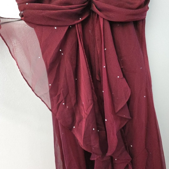 Vintage Betsy Adam Prom Dress Maxi Gown 12 Red Goth 90s Y2K Whimsigoth Vampy - Picture 5 of 12